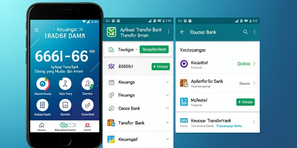 Tampilan antarmuka modern dan fungsionalitas intuitif aplikasi Transfer Bank.