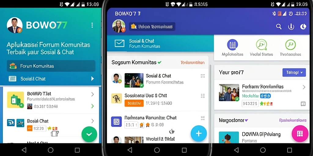 Tampilan antarmuka aplikasi BOWO77 untuk Forum Komunitas.