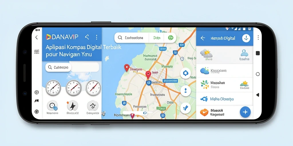 Antarmuka DANAVIP menampilkan kompas digital yang akurat dan responsif.