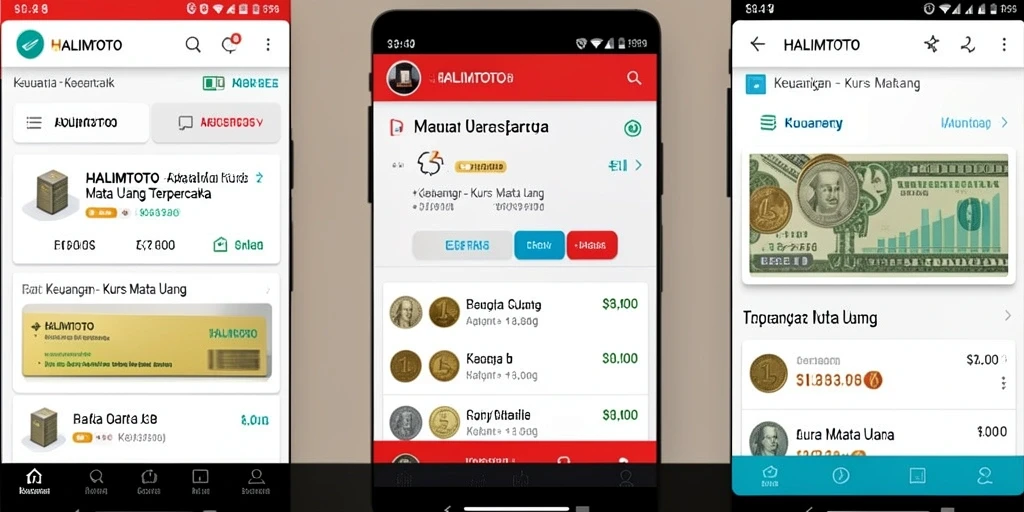 Antarmuka pengguna HALIMTOTO menampilkan data nilai tukar mata uang secara jelas.