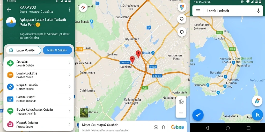 Tampilan antarmuka KAKA303 yang menampilkan fitur Lacak Lokasi.