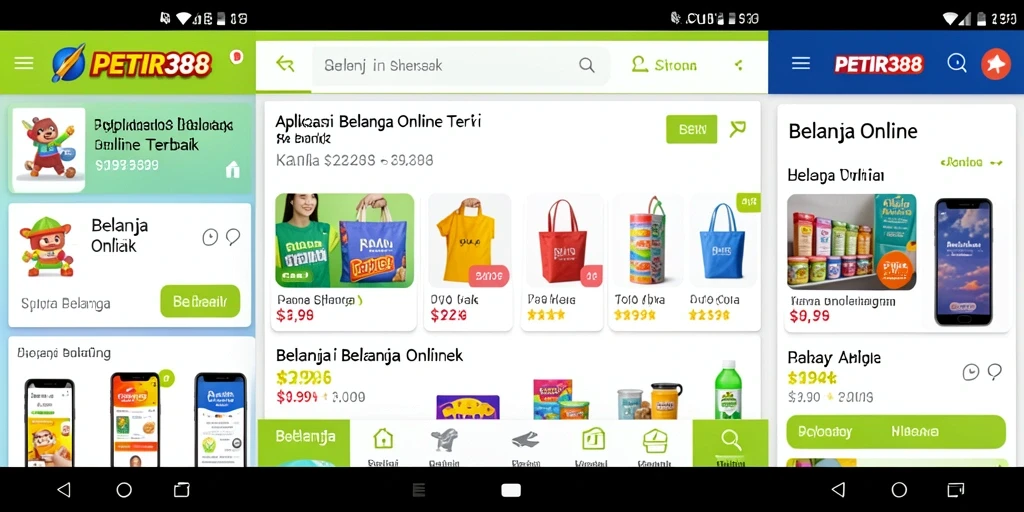 Antarmuka aplikasi PETIR388 yang user-friendly untuk belanja online.