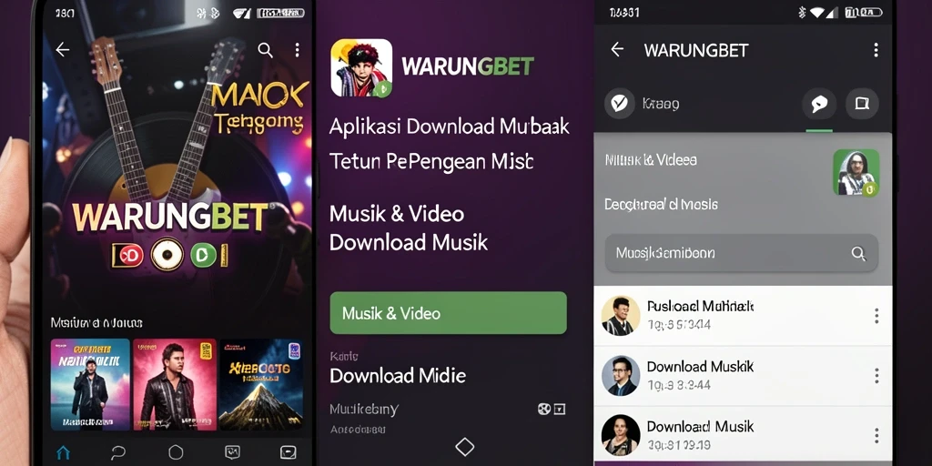 Tampilan antarmuka WARUNGBET saat mengakses fitur Download Musik.